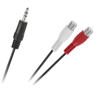 Orbit Electronic Audio Kabel - 3.5mm Jack (m) naar L/R (RCA) (v) - 0.25m - Zwart