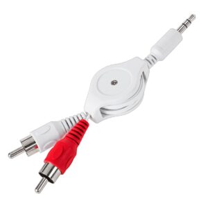 Orbit Electronic Audio Kabel - L/R (RCA) (m) naar 3.5mm Jack (m)  - Intrekbaar - Wit