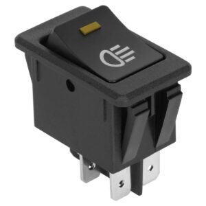 ProRide Auto Mistlamp SchakelaarOFF-ON - 35A 12V - 4-Pins - Met Opdruk - Geel Indicatielampje