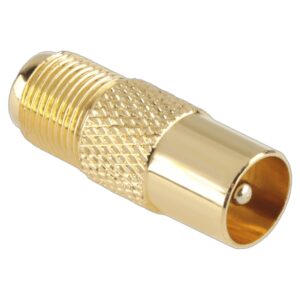 Coax Adapter - F-Connector (v) naar Coax (m) - Gold Plated - 1 stuks