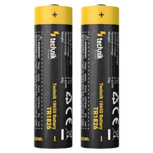 Technik oplaadbare Lithium Batterij - Li-ion - 18650 / TR1826 - 2600mAh - 3.7V - 2 stuks