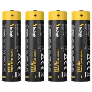 Technik oplaadbare Lithium Batterij - Li-ion - 18650 / TR1826 - 2600mAh - 3.7V - 4 stuks