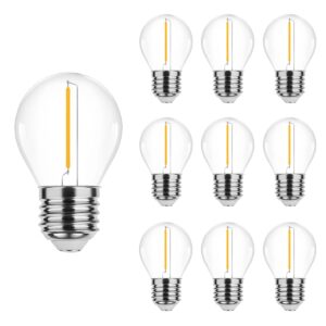 Modee E27 LED Filament Lamp 1W - 70lm - 2700K - Extra Warm Wit - LED Kogellamp G45 - Vervangt 10W Gloeilamp - 10 stuks