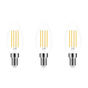 Modee E14 LED Filament Lamp 5.9W - 806lm - 4000K - Neutraal Wit - Dimbaar - LED Kaarslamp B35 - Vervangt 60W Gloeilamp - 3 stuks