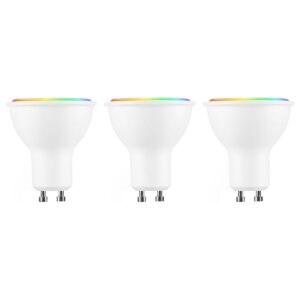 Modee Smart GU10 LED Spot 2.9W - 250lm - 4000K - RGB+W - Afstandsbediening - Vervangt 25W Gloeilamp - 3 stuks