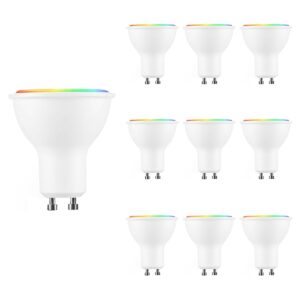 Modee Smart GU10 LED Spot 2.9W - 250lm - 4000K - RGB+W - Afstandsbediening - Vervangt 25W Gloeilamp - 10 stuks