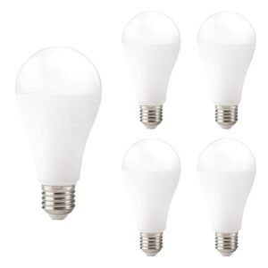 Kobi LED Lamp E27 15W - 1500lm - 4000K - 230V - Standaardvorm - Voor Functionele Verlichting op Werkplek of Garage - 5 stuks