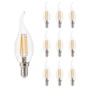 Kobi LED Filamentlamp E14 4W - 470lm - 3000K - 360° - 230V - Druppelvorm - Voor Nachtlamp, Wandlamp of Tafellamp - 10 stuks