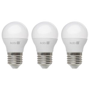 Kobi LED Lamp Mini Bolvorm E27 6W - 470lm - 3000K - 230V - Voor Woonkamer, Plafondlamp of Bedlamp - 3 stuks