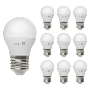 Kobi LED Lamp Mini Bolvorm E27 6W - 470lm - 3000K - 230V - Voor Woonkamer, Plafondlamp of Bedlamp - 10 stuks
