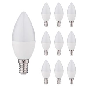 Kobi LED Lamp E14 4.5W - 420lm - 3000K - 230V - Voor Kroonluchters, Bedlamp of Slaapkamer - Kaarsvorm - 10 stuks