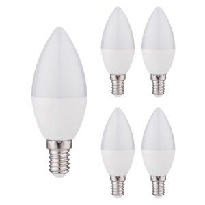 Kobi LED Lamp E14 4.5W - 420lm - 6000K - 230V - Voor Spiegelkast, Technische Verlichting of Garage - Kaarsvorm - 5 stuks