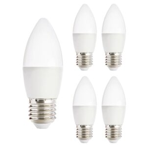 Kobi LED Lamp E27 6W - 470lm - 4000K - 230V - Voor Woonruimte, Keuken of Toilet - Kaarsvorm - 5 stuks