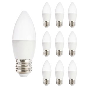 Kobi LED Lamp E27 6W - 470lm - 4000K - 230V - Voor Woonruimte, Keuken of Toilet - Kaarsvorm - 10 stuks