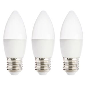 Kobi LED Lamp E27 6W - 470lm - 6000K - 230V - Voor Technische Verlichting of Spiegelkast - Kaarsvorm - 3 stuks
