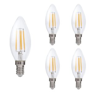 Kobi LED Filamentlamp E14 4W - 470lm - 3000K - 360° Licht - 230V - Kleine Bolvorm - Voor Sfeerverlichting in Lampenkappen of Nissen - 5 stuks