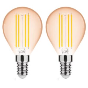 Modee E14 LED Lamp Dimbaar 4W - 300lm - 1800K - Warm Wit - LED Filament Amber Globe Mini P45 - Vervangt 28W Halogeen Gloeilamp - 2 stuks