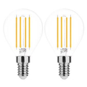 Modee E14 LED Lamp 4W - 470lm - 2700K - Warm Wit - LED Filament Globe Mini P45 - Vervangt 40W Halogeen Gloeilamp - 2 stuks