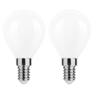 Modee E14 LED Lamp 7W - 680lm - 4000K - Neutraal Wit - LED Filament Melkglas Globe Mini P45 - Vervangt 60W Halogeen Gloeilamp - 2 stuks