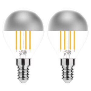 Modee E14 LED Lamp 4W - 400lm - 2700K - Warm Wit - LED Filament Globe Mini P45 Kopspiegellamp - Vervangt 40W Halogeen Gloeilamp - 2 stuks