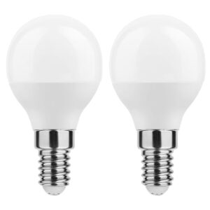 Technik E14 LED Lamp 4.9W - 470lm - 4000K - Neutraal Wit - LED Globe Mini P45 - Vervangt 40W Halogeen Gloeilamp - 2 stuks