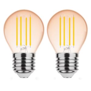 Modee E27 LED Lamp Dimbaar 4W - 300lm - 1800K - Warm Wit - LED Filament Amber Globe Mini P45 - Vervangt 28W Halogeen Gloeilamp - 2 stuks