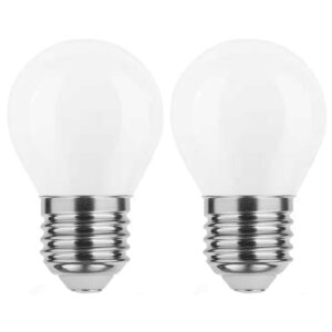 Modee E27 LED Lamp 7W - 680lm - 4000K - Neutraal Wit - LED Filament Melkglas Globe Mini P45 - Vervangt 50W Halogeen Gloeilamp - 2 stuks