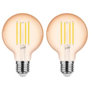 Modee E27 LED Lamp 4W - 360lm - 1800K - Warm Wit - LED Filament Amber Globe G80 - Vervangt 33W Halogeen Gloeilamp - 2 stuks