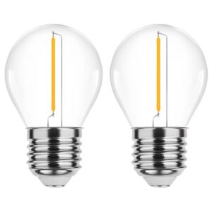 Modee E27 LED Filament Lamp 1W - 70lm - 2700K - Extra Warm Wit - LED Kogellamp G45 - Vervangt 10W Gloeilamp - 2 stuks