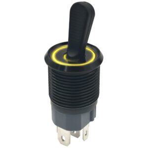 ProRide Metalen Tuimelschakelaar 12-24V OFF-ON - Inbouw - 16mm - LED indicatie Geel