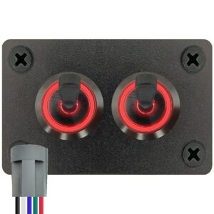 ProRide Metalen Tuimelschakelaar 12-24V OFF-ON - Tweevoudig Inbouwpaneel - 16mm - LED indicatie Rood