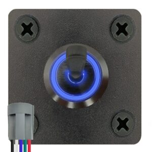 ProRide Metalen Tuimelschakelaar 12-24V OFF-ON - Enkelvoudig Inbouwpaneel - 16mm - LED indicatie Blauw