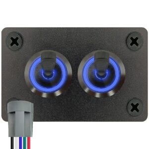 ProRide Metalen Tuimelschakelaar 12-24V OFF-ON - Tweevoudig Inbouwpaneel - 16mm - LED indicatie Blauw