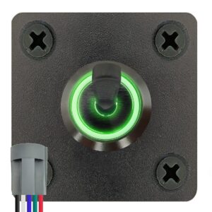 ProRide Metalen Tuimelschakelaar 12-24V OFF-ON - Enkelvoudig Inbouwpaneel - 16mm - LED indicatie Groen