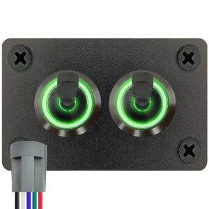 ProRide Metalen Tuimelschakelaar 12-24V OFF-ON - Tweevoudig Inbouwpaneel - 16mm - LED indicatie Groen
