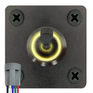 ProRide Metalen Tuimelschakelaar 12-24V OFF-ON - Enkelvoudig Inbouwpaneel - 16mm - LED indicatie Geel