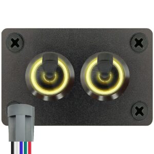 ProRide Metalen Tuimelschakelaar 12-24V OFF-ON - Tweevoudig Inbouwpaneel - 16mm - LED indicatie Geel