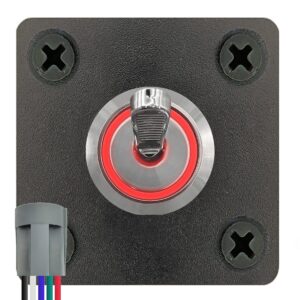 ProRide Metalen Tuimelschakelaar 12-24V OFF-ON - Enkelvoudig Inbouwpaneel - 16mm - LED indicatie Rood