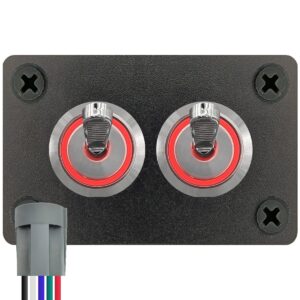 ProRide Metalen Tuimelschakelaar 12-24V OFF-ON - Tweevoudig Inbouwpaneel - 16mm - LED indicatie Rood