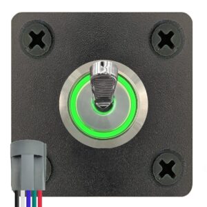 ProRide Metalen Tuimelschakelaar 12-24V OFF-ON - Enkelvoudig Inbouwpaneel - 16mm - LED indicatie Groen