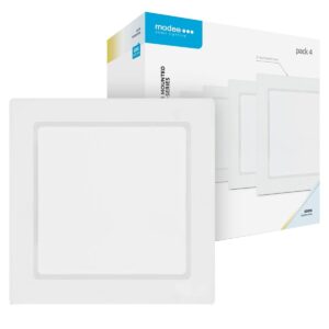 Modee LED Paneel Vierkant Opbouw - 18W - 1980lm - 21.4x3.1cm - 6000K - Koel Wit - Voor Vergaderruimte, Kantoor of Werkplaats - 4 stuks