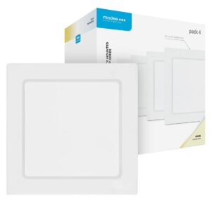 Modee LED Paneel Vierkant Opbouw - 12W - 1320lm - 16.7x3.7cm - 4000K - Neutraal Wit - Voor Hal, Toilet of Kleine Ruimte - 4 stuks