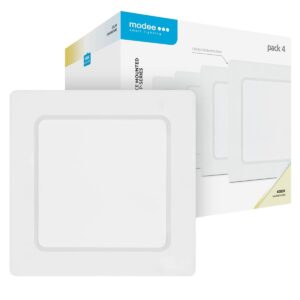 Modee LED Paneel Vierkant Opbouw - 6W - 660lm - 12x3.7cm - 4000K - Neutraal Wit - Voor Toilet, Gang of Kast - 4 stuks