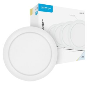 Modee LED Paneel Rond Opbouw - 24W - 2640lm - 28.8x3.1cm - 6000K - Koel Wit - Voor Kantoor, Winkel of Werkruimte - 4 stuks