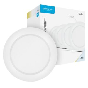 Modee LED Paneel Rond Opbouw - 18W - 1980lm - 16.7x3cm - 6000K - Koel Wit - Voor Vergaderruimte, Kantoor of Werkplaats - 4 stuks