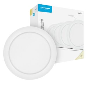 Modee LED Paneel Rond Opbouw - 12W - 1320lm - 28.8x3.1cm - 6000K - Koel Wit - Voor Hal, Toilet of Kleine Ruimte - 4 stuks