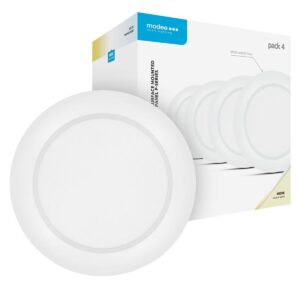 Modee LED Paneel Rond Opbouw - 12W - 1320lm - 16.7x3cm - 4000K - Neutraal Wit - Voor Hal, Toilet of Kleine Ruimte - 4 stuks