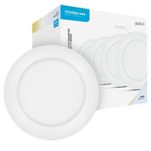 Modee LED Paneel Rond Opbouw - 6W - 660lm - 12.1x3cm - 6000K - Koel Wit - Voor Toilet, Gang of Kast - 4 stuks