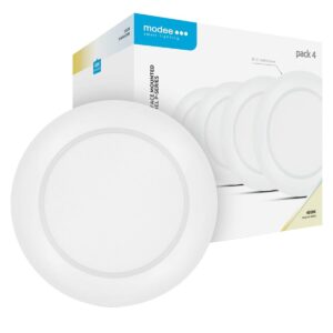 Modee LED Paneel Rond Opbouw - 6W - 660lm - 12.1x3cm - 4000K - Neutraal Wit - Voor Toilet, Gang of Kast - 4 stuks