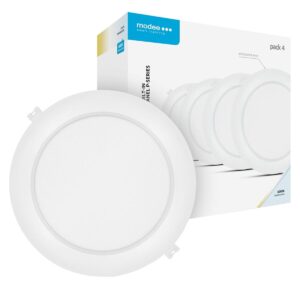 Modee LED Paneel Rond Inbouw - 18W - 1980lm - 22x2.8cm - 6000K - Koel Wit - Voor Kantoor, Winkel of Werkruimte - 4 stuks